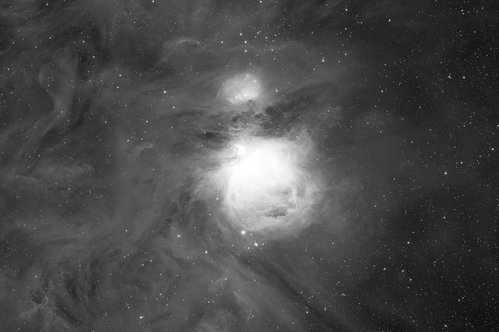 M42 Ha (14 frames @ 600s each, so ~2.3 hours)